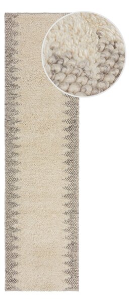 Flair Rugs, Ručně tkaný běhoun Minerals Border Natural, 60x230, béžová, chodba / předsíň