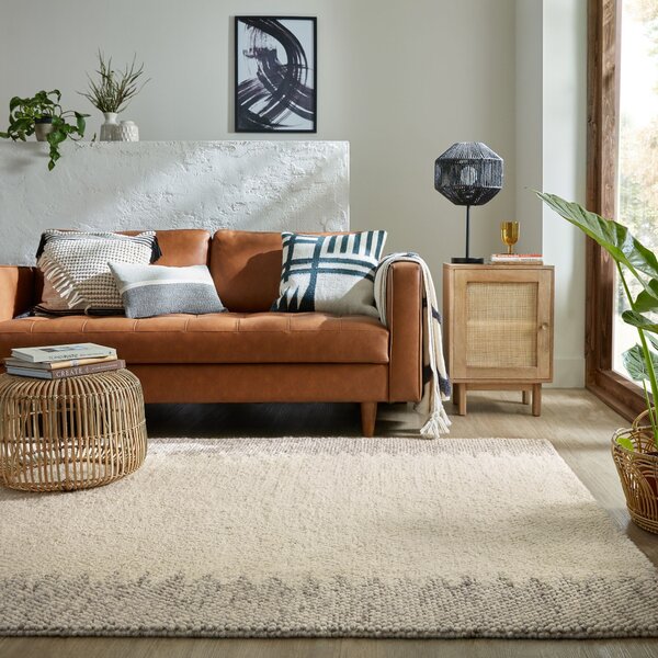 Flair Rugs, Ručně tkaný kusový koberec Minerals Border Natural, 160x230, béžová, chodba / předsíň