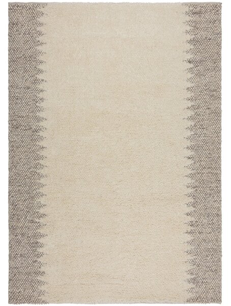 Flair Rugs, Ručně tkaný kusový koberec Minerals Border Natural, 160x230, béžová, chodba / předsíň