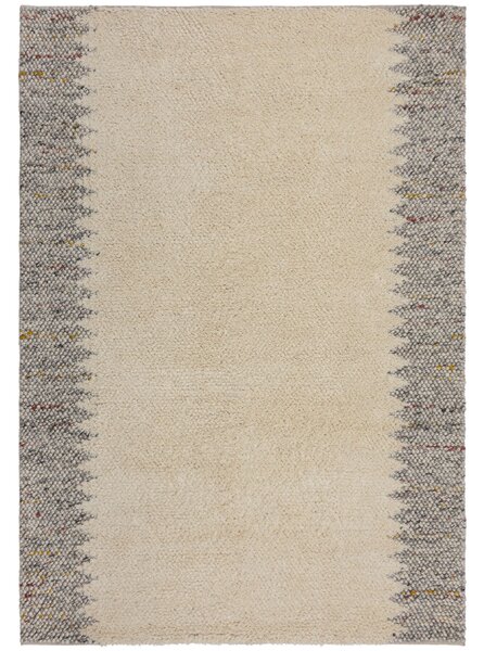 Flair Rugs, Ručně tkaný kusový koberec Minerals Border Black/White, 160x230, béžová, chodba / předsíň