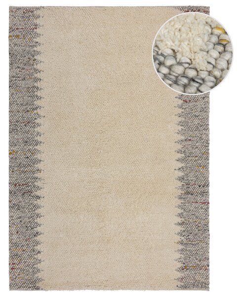 Flair Rugs, Ručně tkaný kusový koberec Minerals Border Black/White, 160x230, béžová, chodba / předsíň