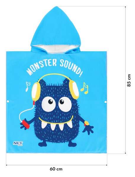NAR20 MONSTER RUČNÍK - PONČO Z MIKROVLÁKNA NILS AQUA
