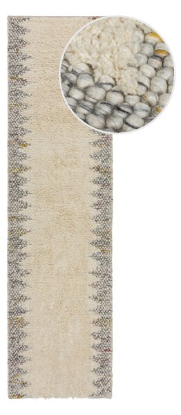 Flair Rugs, Ručně tkaný běhoun Minerals Border Black/White, 60x230, bílá, chodba / předsíň