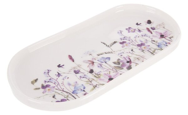 Bílý/fialový servírovací porcelánový talíř Louka – Orion