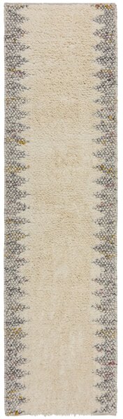 Flair Rugs, Ručně tkaný běhoun Minerals Border Black/White, 60x230, bílá, chodba / předsíň