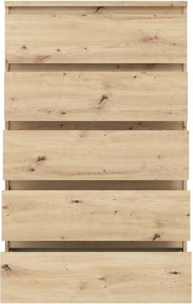 Komoda CHELSEA 5 zásuvek - 77,2 x 42,2 x 128,1 - dub Artisan