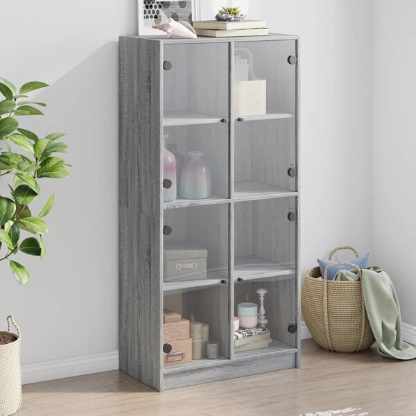 Highboard s dvířky šedý sonoma 68x37x142 cm kompozitní dřevo 3295862