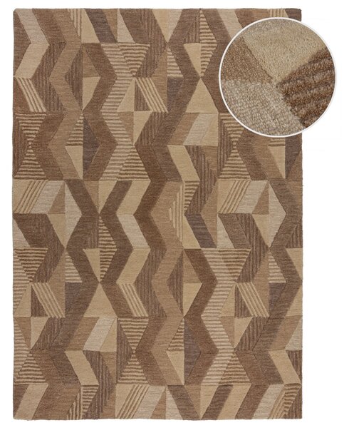 Flair Rugs, Kusový koberec Moda Asher Natural, 120x170, hnědá, chodba / předsíň