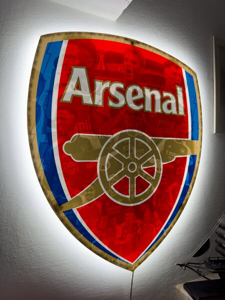 Svítící obraz Arsenalu - hráči