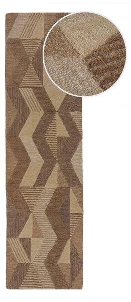 Flair Rugs, Běhoun Moda Asher Natural, 60x230, hnědá, chodba / předsíň