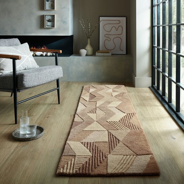 Flair Rugs, Běhoun Moda Asher Natural, 60x230, hnědá, chodba / předsíň
