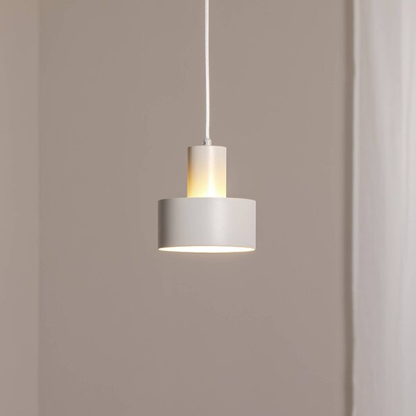 SIGMA Závěsné světlo Rif S, taupe, 1 žárovka, Ø 15 cm, ocel, stmívatelný, Krémová / jantar, Obývací pokoj / jídelna, kov, Moderní