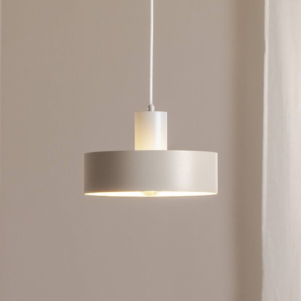 SIGMA Závěsné světlo Rif M, taupe, 1 žárovka, Ø 25 cm, ocel, stmívatelný, Krémová / jantar, Obývací pokoj / jídelna, kov, Moderní