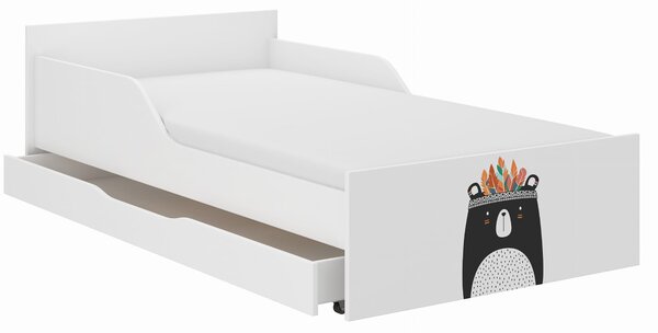 Dětská postel FILIP - ČERNÝ MEDVÍDEK INDIÁN 180x90 cm