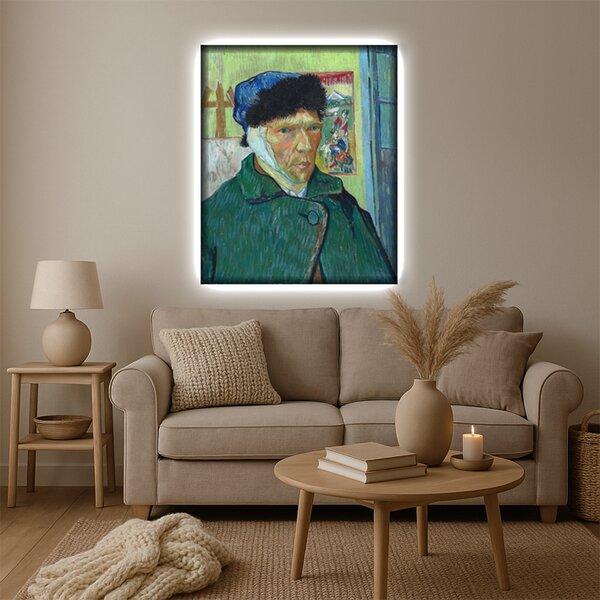 Svítící obraz - Autoportrét s ovázaným uchem - Vincent van Gogh
