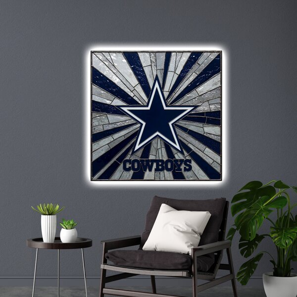Svítící obraz Dallas Cowboys - stylizovaný skleněný