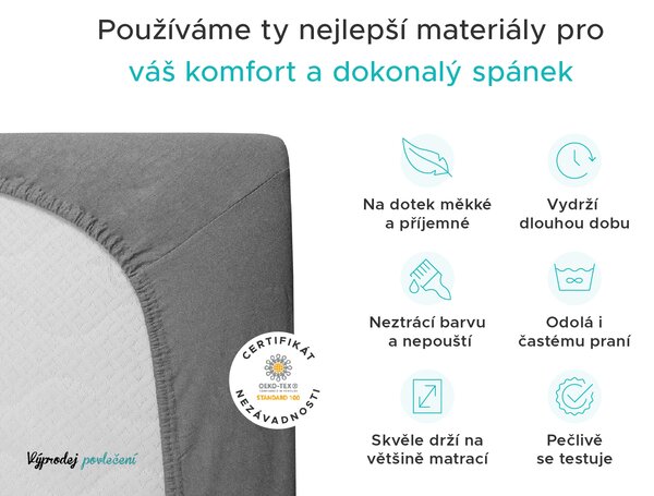 Jersey prostěradlo EXCLUSIVE krémové 90 x 200 cm