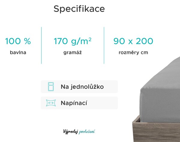 Jersey prostěradlo EXCLUSIVE krémové 90 x 200 cm