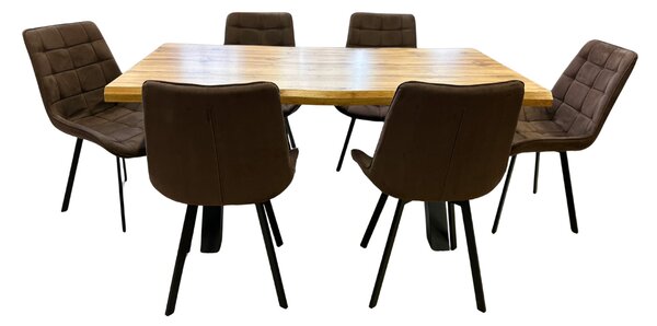 Vikio Jídelní set pro 6 osob 160x90 cm dub-hnědá VJS116-61H