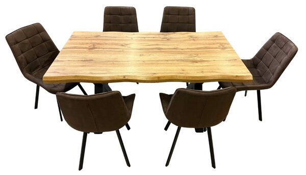 Vikio Jídelní set pro 6 osob 160x90 cm dub-hnědá VJS116-61H