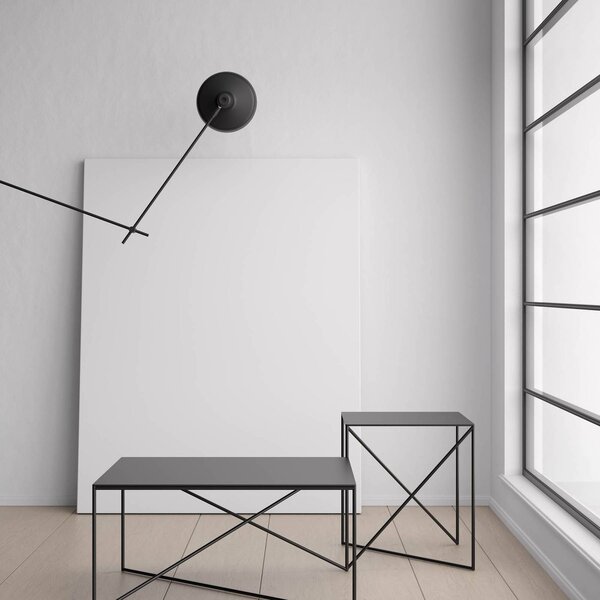 GRUPA Arigato nástěnné 1-světlo 110cm Ø23cm černá, Černá, Pracovna / kancelář, kov