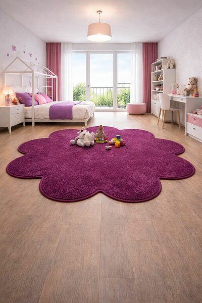 Vopi, Kusový koberec Eton fialový květina, 120x120 kytka, fialová, chodba / předsíň