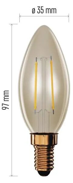 EMOS LED žárovka svíčka Filament 2,5W E14 Z53012