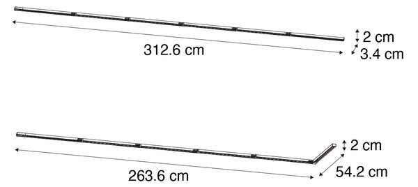 Moderní kolejnicový systém černý 1-fázový 300cm - Iconic