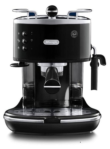 Pákový kávovar Espresso DeLonghi Icona Vintage ECOV311.BK / 1050 W / 15 bar / 1,4 l / černá/stříbrná
