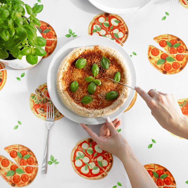 Goldea hranatý teflonový ubrus - lahodná pizza 120 x 180 cm