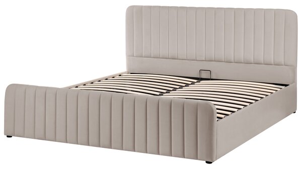 Postel s úložným prostorem LUNAN Taupe 180 x 200 cm