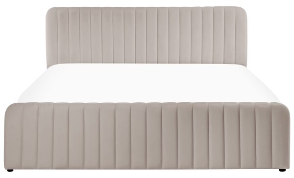 Postel s úložným prostorem LUNAN Taupe 180 x 200 cm