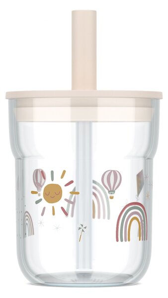 Dětská sklenička s brčkem Mio, 250ml, Mepal, duha