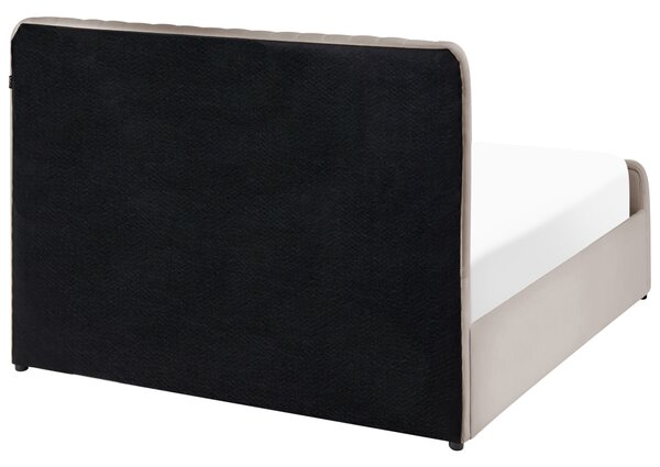 Postel s úložným prostorem LUNAN Taupe 120 x 200 cm