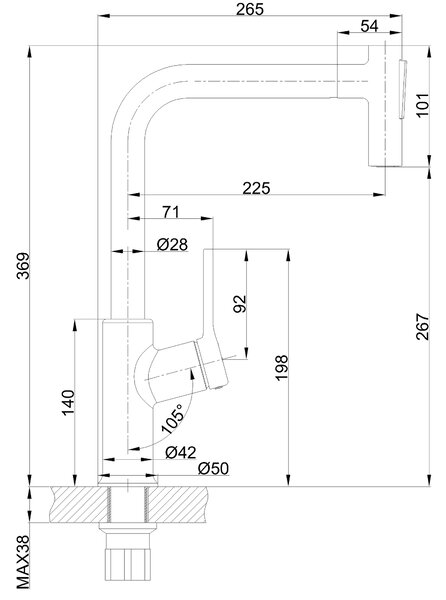 Invena Farsala, vysoká dřezová baterie s 2-funkční výsuvnou výlevkou h-369, chromová, INV-BZ-40-L01-S