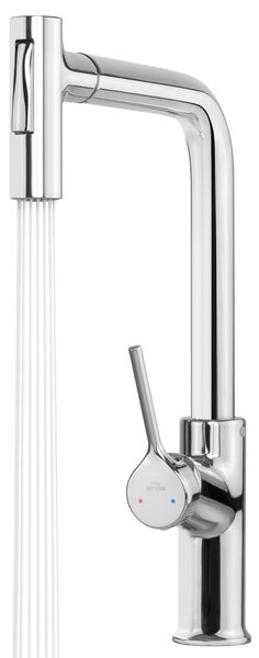 Invena Farsala, vysoká dřezová baterie s 2-funkční výsuvnou výlevkou h-369, chromová, INV-BZ-40-L01-S