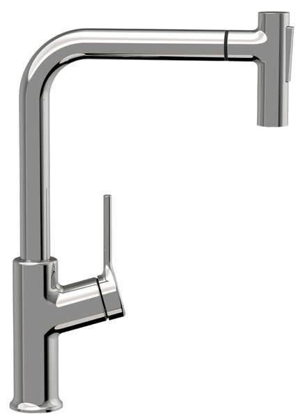 Invena Farsala, vysoká dřezová baterie s 2-funkční výsuvnou výlevkou h-369, chromová, INV-BZ-40-L01-S