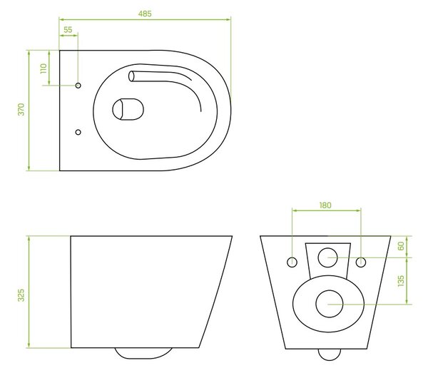 Laveo Jari Cycleon, závěsné WC s vířivým systémem CycleOn 485x370x325 mm + toaletní sedátko, bílá, LAV-VMJ_609S