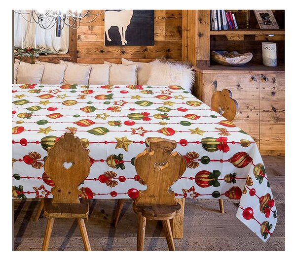 Vánoční ubrus s motivem vánočních ozdob Barva Vícebarevná Rozměry 90x90 cm