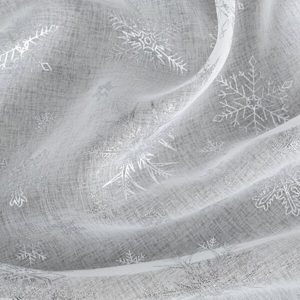 VÁNOČNÍ ZÁCLONA NA KROUŽCÍCH SNOW 140X250 CM VZOROVANÁ