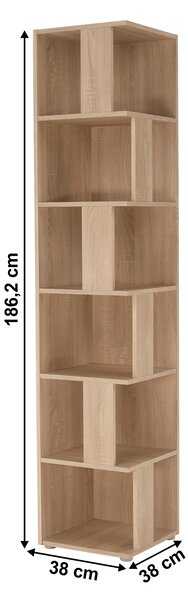 KONDELA Rohový regál, dub sonoma, KORIND