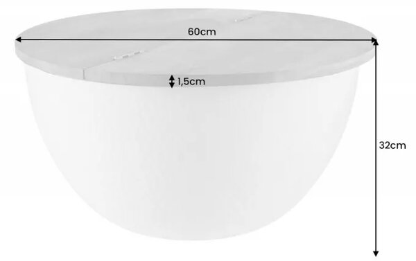 Massive home | Konferenční stolek ORIENT STORAGE 60 CM bílý masiv mango, II