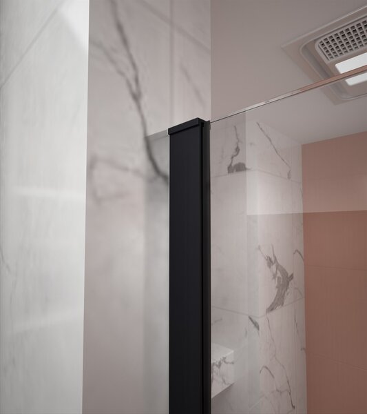 Erga Paris, stabilizační vzpěra pro sprchové zástěny o tloušťce skla 8mm, délka max. 100% 150cm, černá matná, ERG-V02-PARIS-BAR-BK
