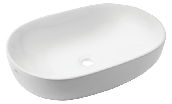 Invena Teja, umyvadlo na desku 600x420x145 mm, bílá lesklá, INV-CE-09-001-C