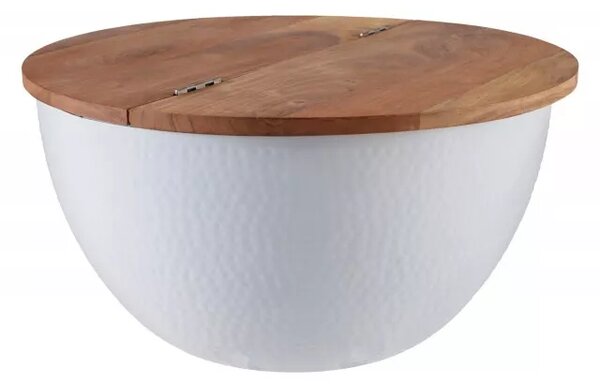 Massive home | Konferenční stolek ORIENT STORAGE 60 CM bílý masiv mango, II