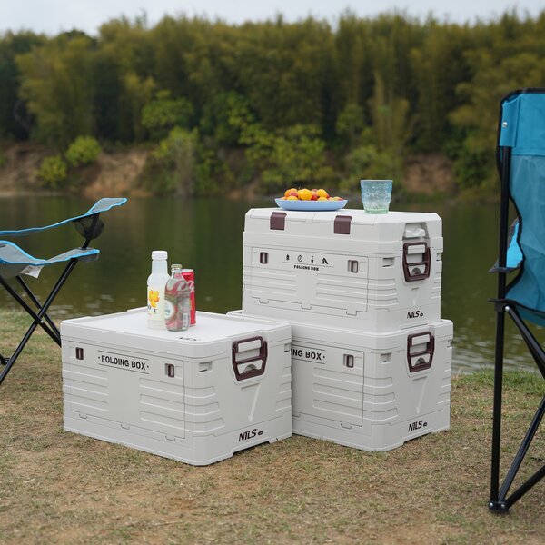 NCB4003 ŠEDÝ SKLÁDACÍ BOX S VÍKEM 42L NILS CAMP