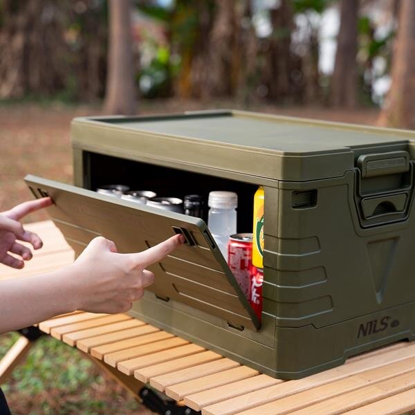 NCB4004 ZELENÝ SKLÁDACÍ BOX S VÍKEM 50L NILS CAMP