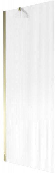 Mexen Next, vanová zástěna 1-křídlová 70 x 150 cm, fixní křídlo, 6 mm sklo s pruhy, zlatý lesklý profil, 895-070-000-00-09-50