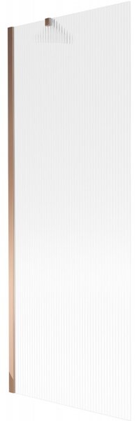 Mexen Next, vanová zástěna 1-křídlová 70 x 150 cm, fixní křídlo, 6 mm sklo s pruhy, růžové zlato profil, 895-070-000-00-09-60