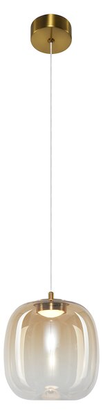 Závěsné svítidlo Vaso, 1x jantarové skleněné stínítko, (fi 15cm), g